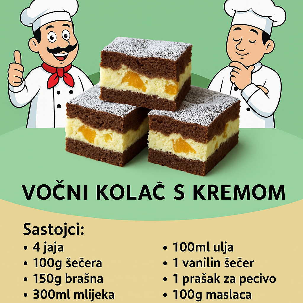 Kolač za sve prilike – Voćni desert s vanila kremom i marelicama