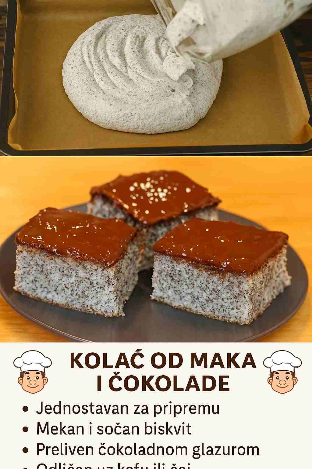 Kolac sa jogurtom i makom koji je neverovatno sočan – samo nekoliko sastojaka da dobijete ukusan kolač! 🍰✨ Brzo, jednostavno i savršeno sočno! 😋👌