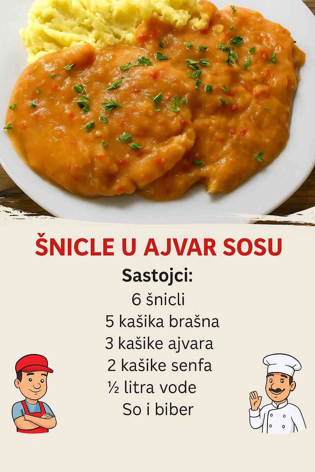 Sočne šnicle u kremastom ajvar sosu – Pravi ručak za prste polizat!