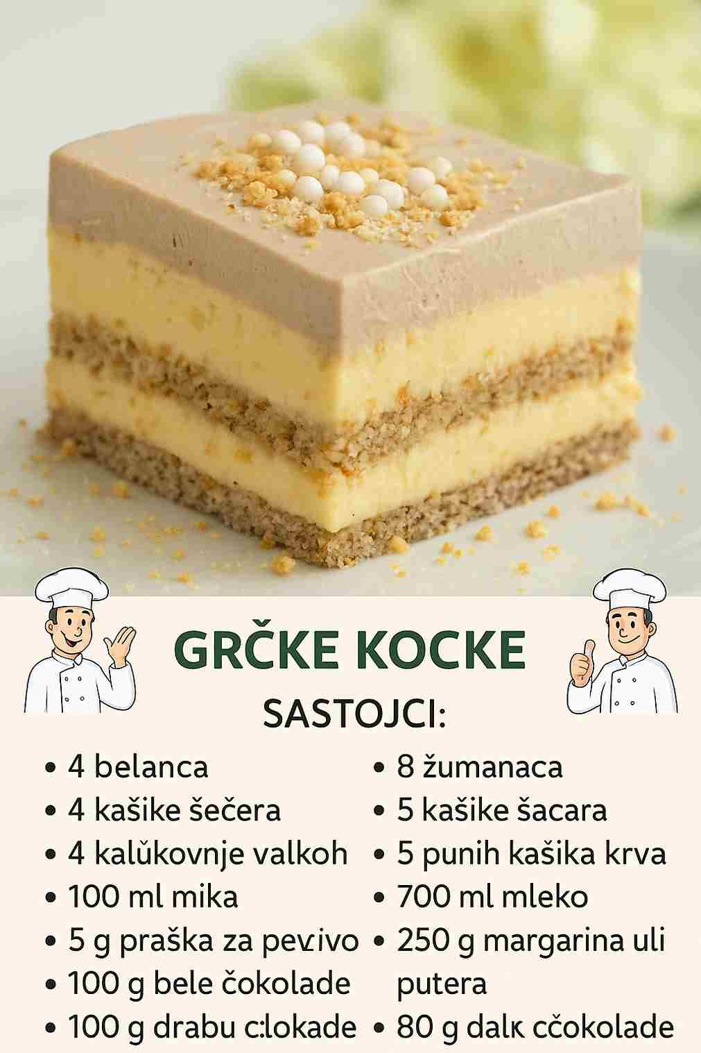 Grčke kocke: Nema kremastijeg kolača, topi se u ustima, gotov je očas posla