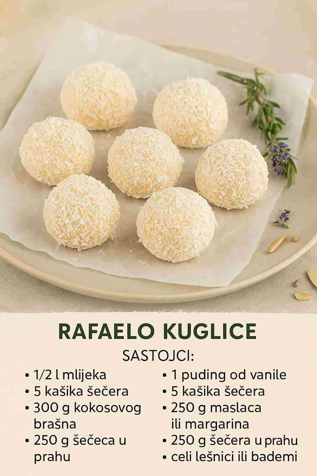 Rafaelo kuglice s pudingom: Priprema laka, a njihovim ukusom oduševiće se domaćica svaka