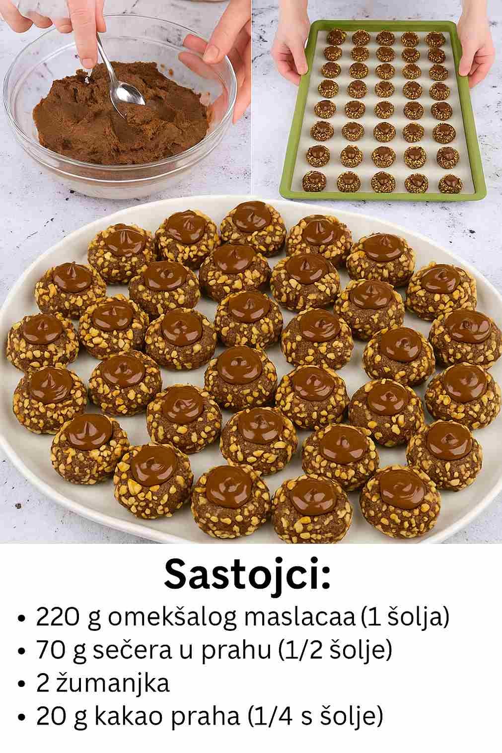 MALI ZALOGAJI, VELIKI OKUS! LJEŠNJAK GNIJEZDA 🥜🍪 Savršen spoj hrskavih i kremastih slojeva!