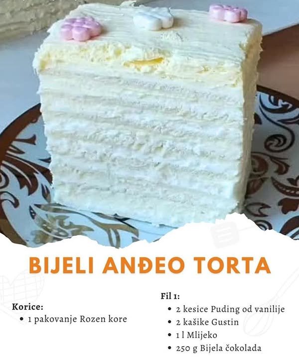 Bijeli Anđeo Torta – Kombinacija Elegancije i Kremaste Savršenosti