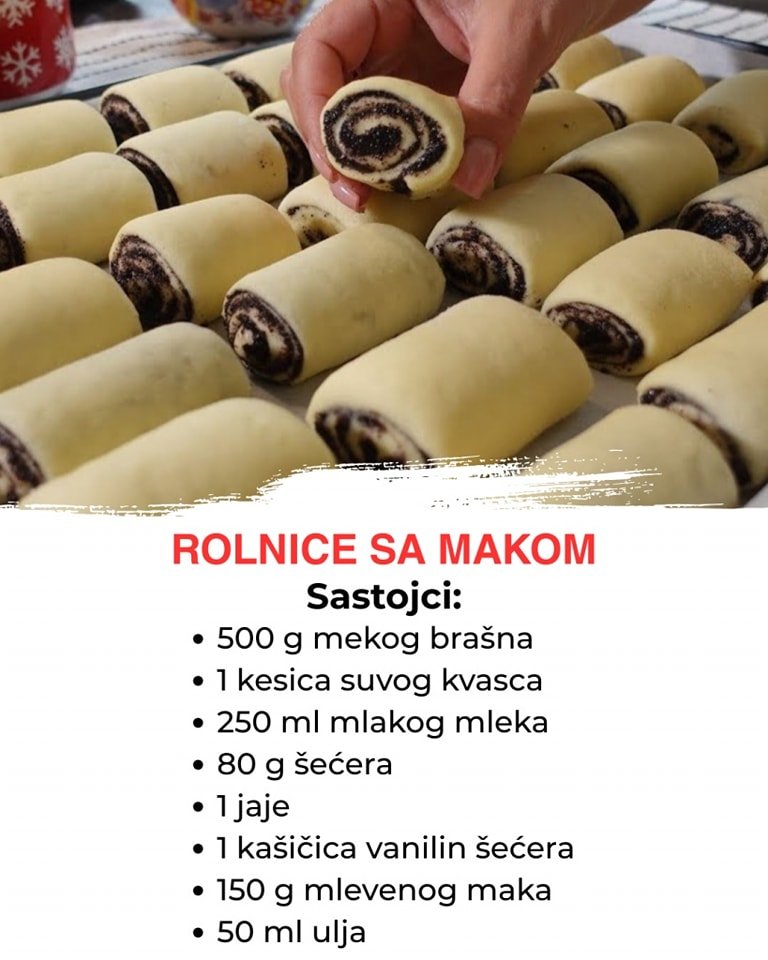 Mekane rolnice sa makom – Slatki zalogaji koje svi obožavaju