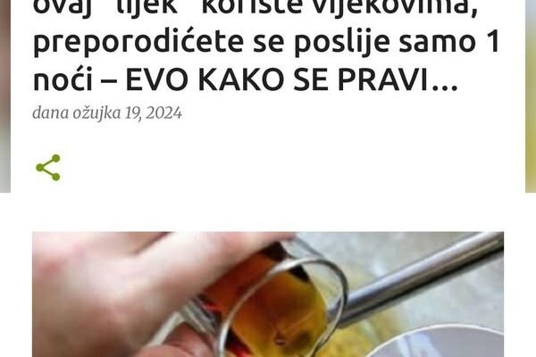 IZVLAČI OTROVE IZ TIJELA BUKVALNO PREKO NOĆI: Rusi ovaj “lijek” koriste vijekovima, preporodićete se poslije samo 1 noći – EVO KAKO SE PRAVI…