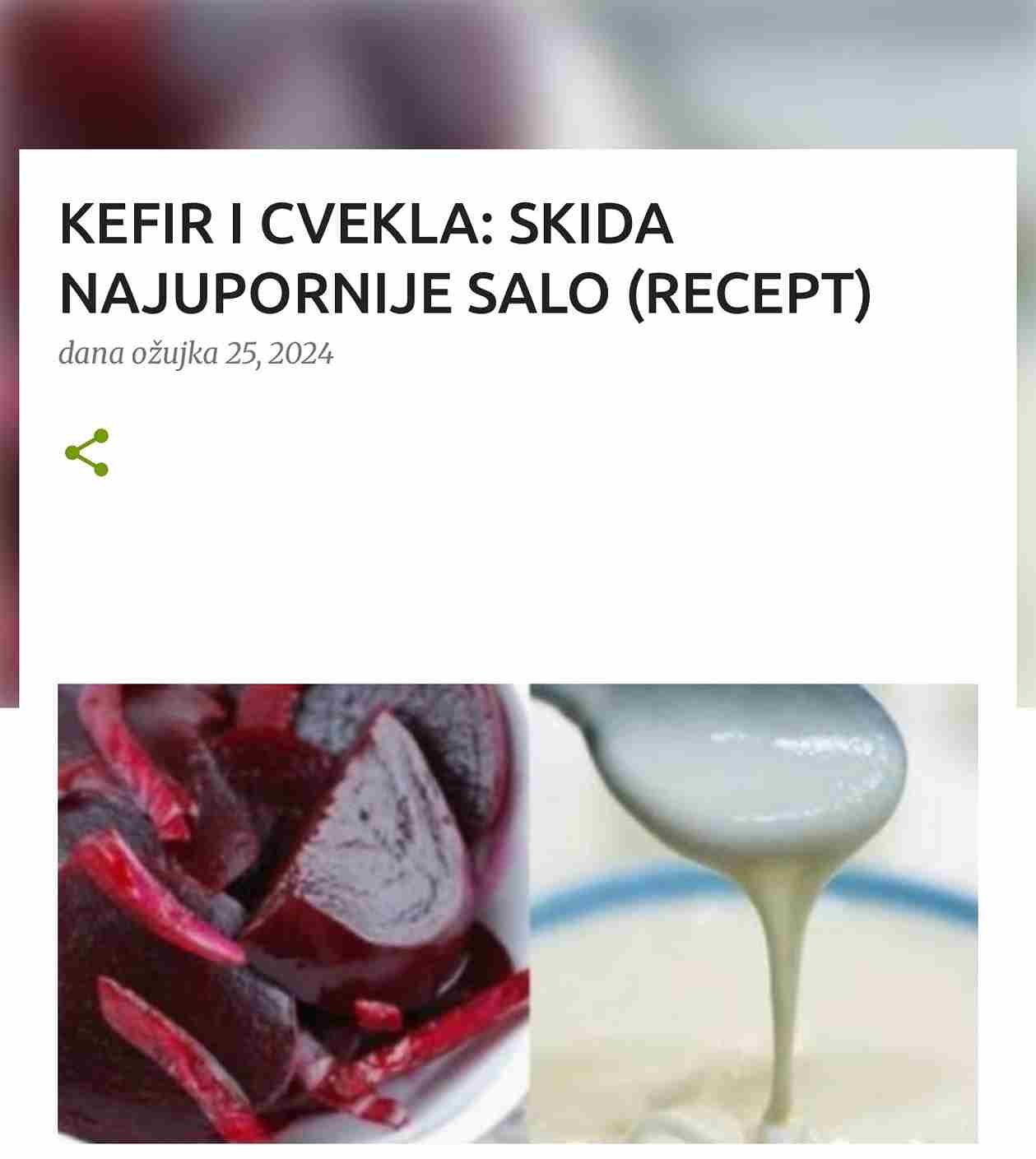 KEFIR I CVEKLA: SKIDA NAJUPORNIJE SALO (RECEPT)