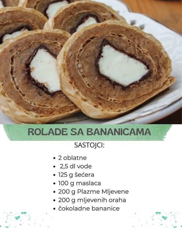 Rolade s bananicama – Jednostavan, brz i veoma ukusan kolač