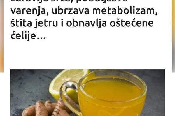 KURKUMA SA VODOM: Ojačava zdravlje srca, poboljšava varenja, ubrzava metabolizam, štita jetru i obnavlja oštećene ćelije…