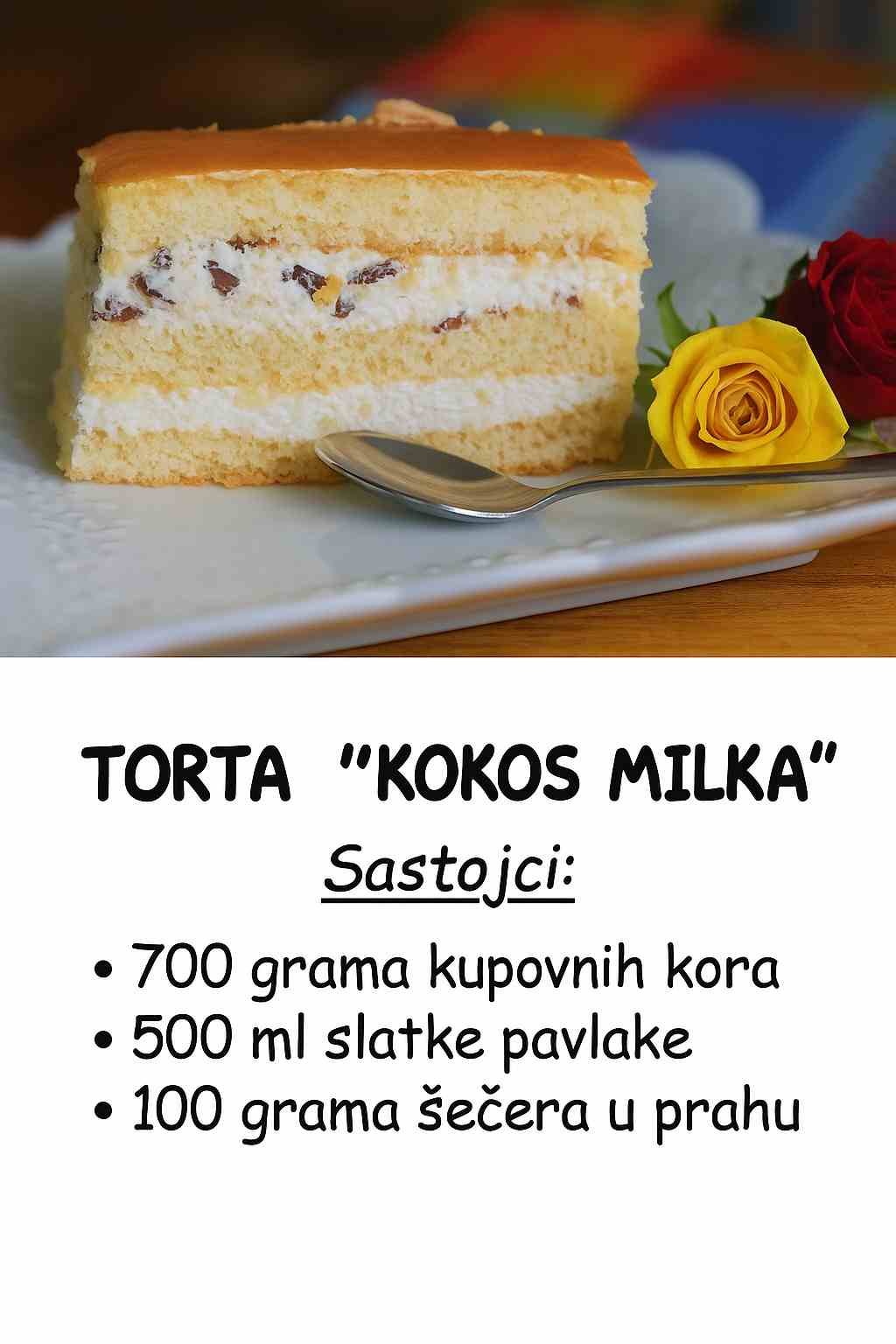 Ne peče se – Torta kokos milka