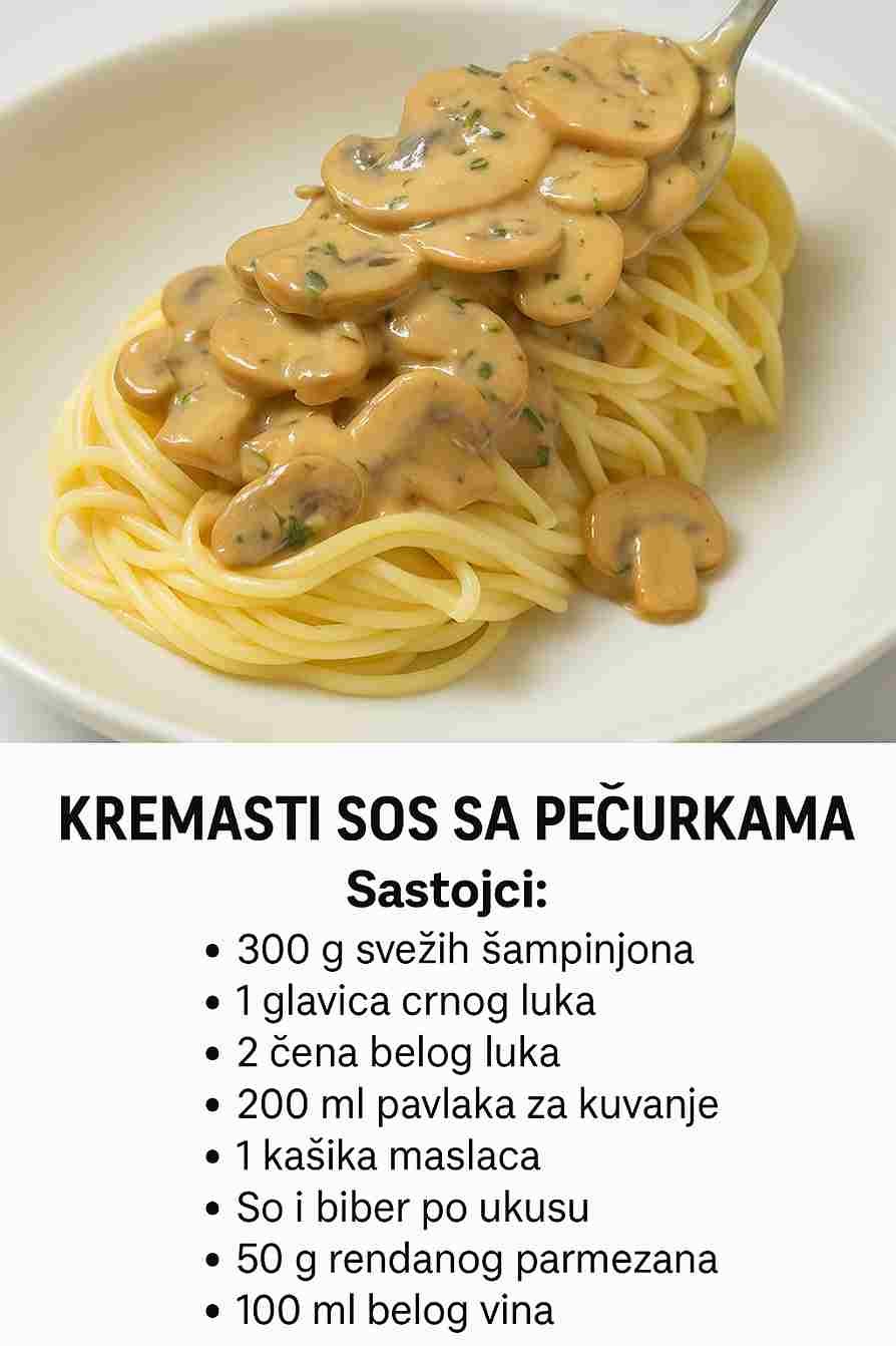 Neodoljiv dodatak uz piletinu ili testeninu – Kremasti sos sa pečurkama