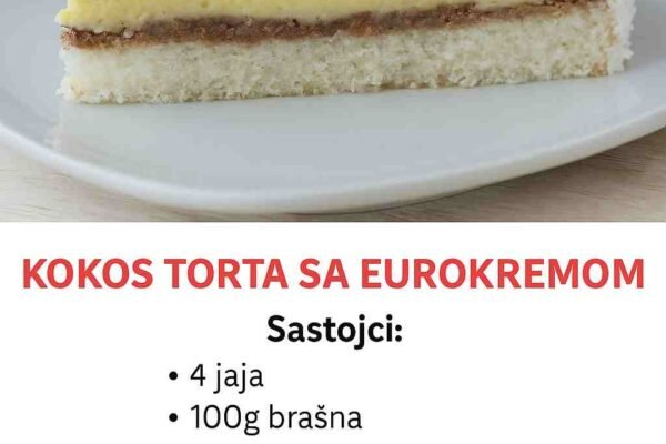 Savršen spoj kokosa i čokolade – Kokos torta sa Eurokremom Savršen spoj kokosa i čokolade – Kokos torta sa Eurokremom