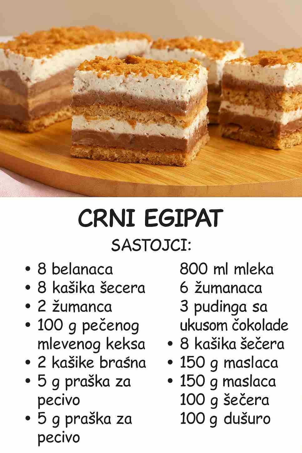 Crni Egipat: Čokoladna i kremasta torta koja se topi u ustima, a sprema se očas posla
