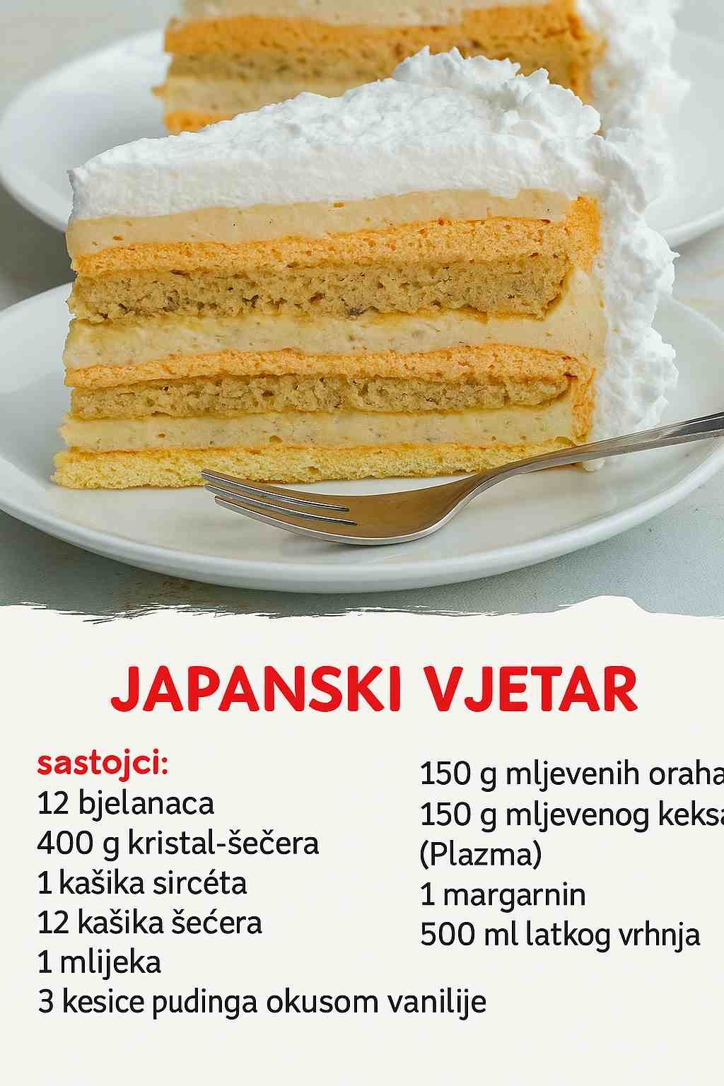 Japanski vetar – Torta koja osvajaju svojim laganim teksturama i bogatstvom ukusa