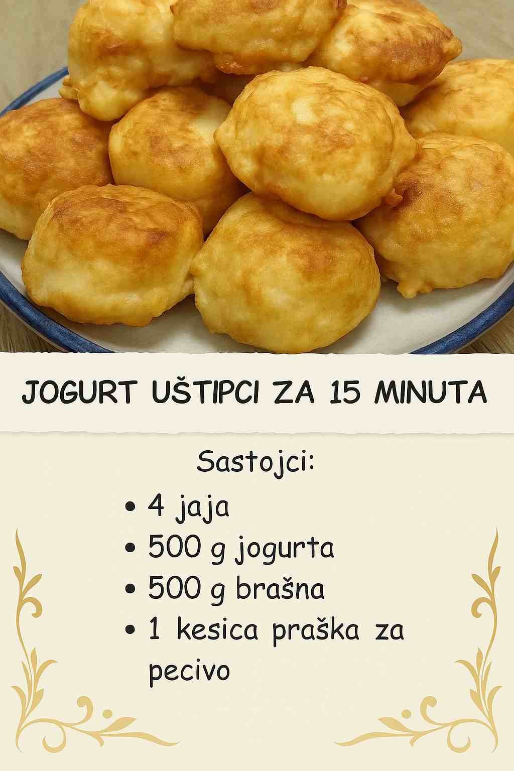 JOGURT UŠTIPCI: Spremni za samo 15 minuta, a bolje i mekanije nikada nećete probati!