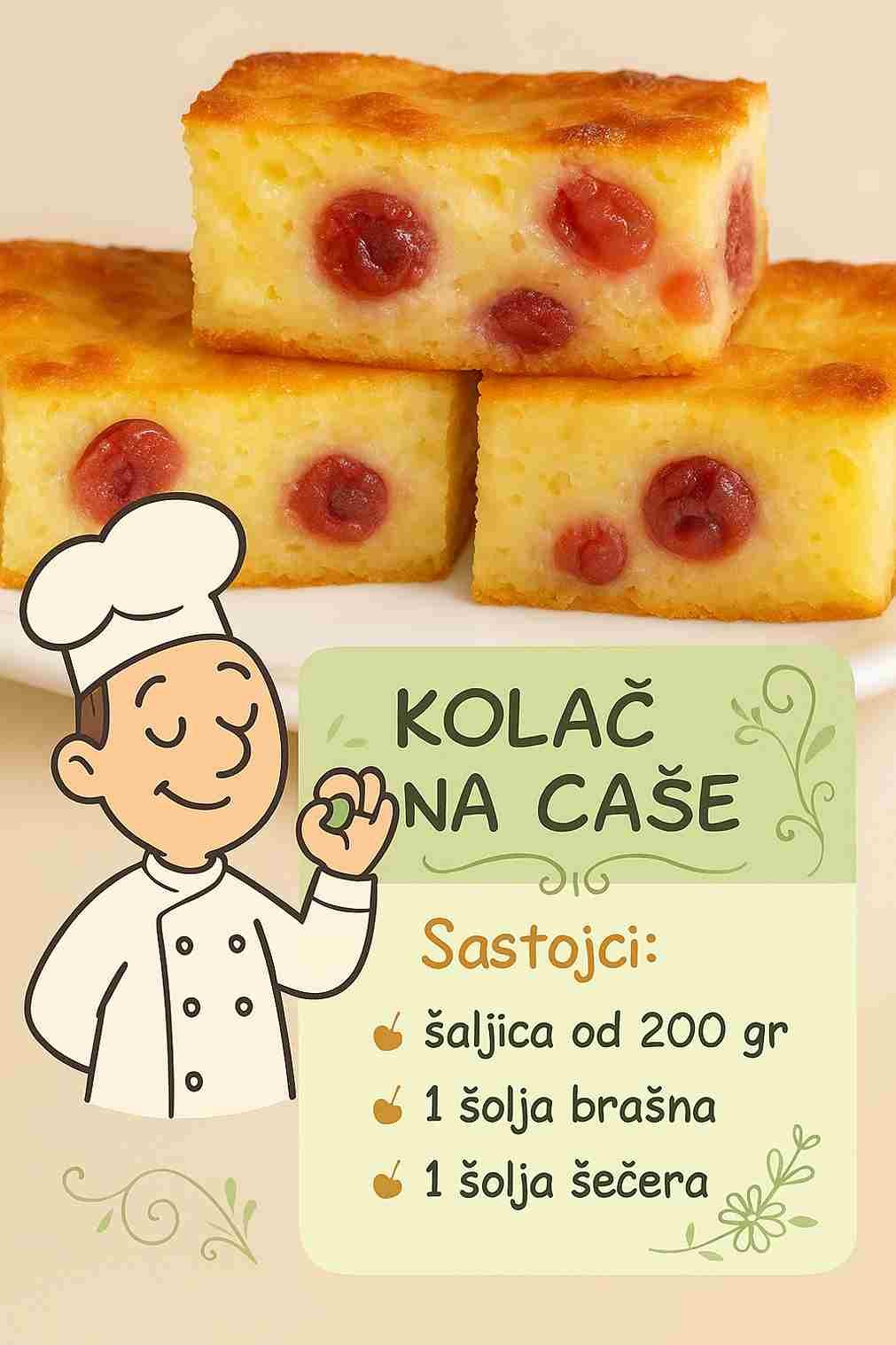 KOLAČ NA ČAŠE, BEZ VAGE, BEZ MIKSERA