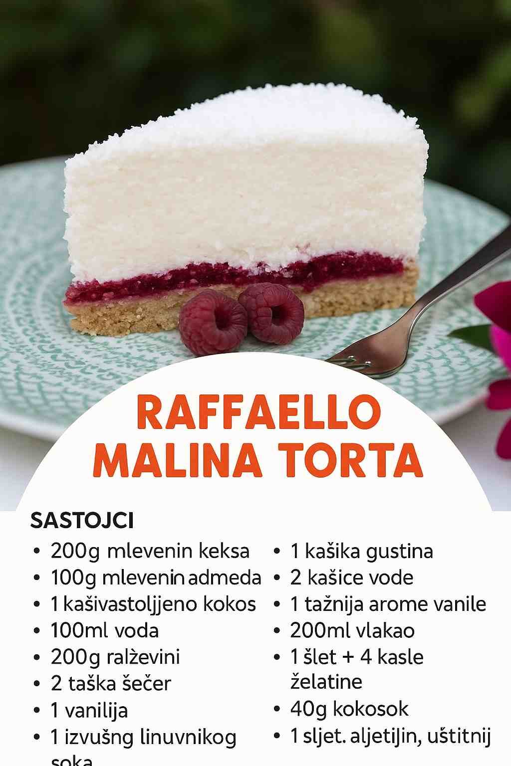Savršena spoj kremastog i voćnog – Raffaello malina torta!