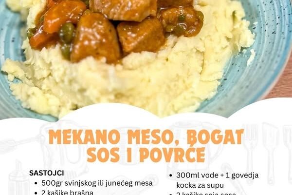 Mekano meso, bogat sos i povrće – Prava eksplozija ukusa!