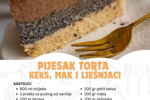 Bez pečenja, bez greške – Pijesak torta gotova za samo 15 minuta!