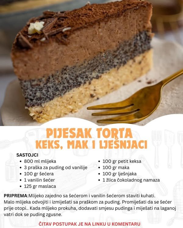 Bez pečenja, bez greške – Pijesak torta gotova za samo 15 minuta!