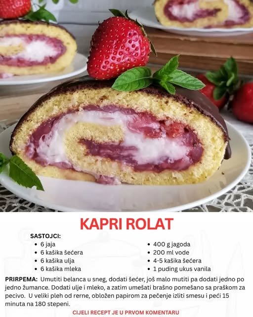KAPRI ROLAT pravi letnji kolač koji osvježava – Zadovoljstvo na prvi zalogaj