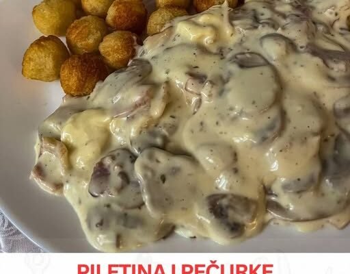 Brzi ručak sa pečurkama i piletinom