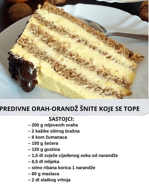 PREDIVNE ORAH-ORANDŽ ŠNITE KOJE SE TOPE U USTIMA
