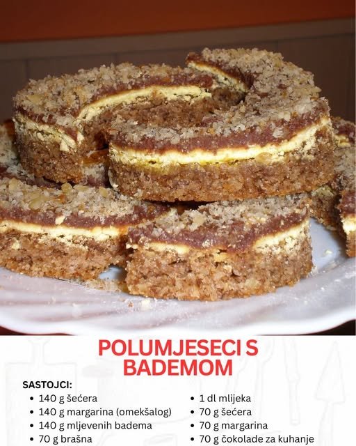 Polumjeseci s bademom: Toliko dobri da ćete ih praviti opet i opet!
