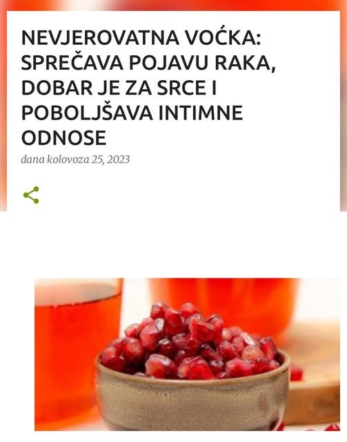 NEVJEROVATNA VOĆKA: SPREČAVA POJAVU RAKA, DOBAR JE ZA SRCE I POBOLJŠAVA INTIMNE ODNOSE