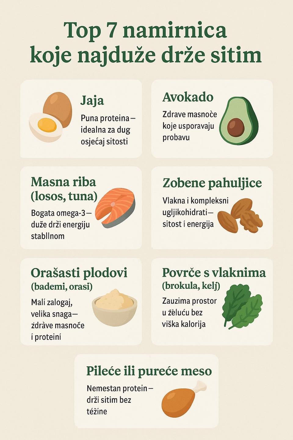 Namirnice koje će vas duže držati sitima