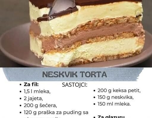 Neskvik torta sa keksom: Toliko kremasta da se topi u ustima, a pravi se super lako Neskvik torta sa keksom: Toliko kremasta da se topi u ustima, a pravi se super lako