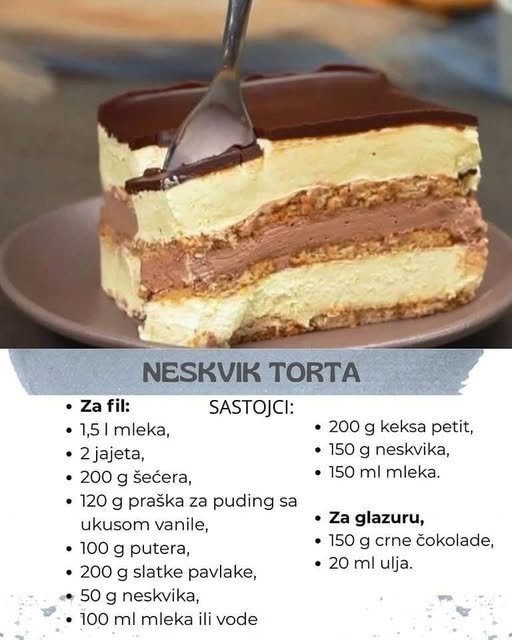 Neskvik torta sa keksom: Toliko kremasta da se topi u ustima, a pravi se super lako