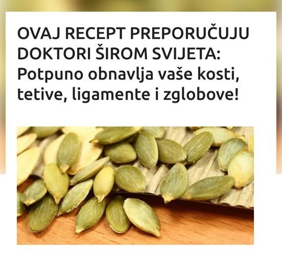 OVAJ RECEPT PREPORUČUJU DOKTORI ŠIROM SVIJETA: Potpuno obnavlja vaše kosti, tetive, ligamente i zglobove!