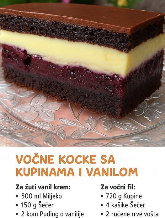 Vocne kocke sa kupinama i vanilijom