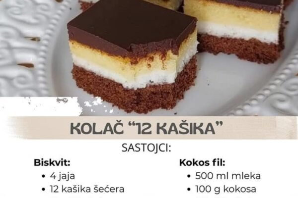 K0LAČ “12 KAŠIKA” – Najlakši i NAJS0ČNIJI K0LAČ koji ćete ikad napraviti!