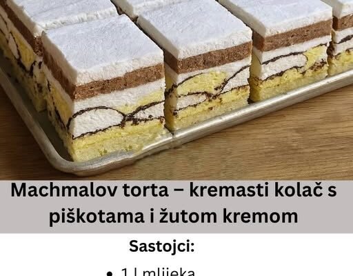 Machmalov torta – kremasti kolač s piškotama i žutom kremom