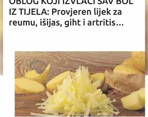 OBLOG KOJI IZVLAČI SAV BOL IZ TIJELA: Provjeren lijek za reumu, išijas, giht i artritis…