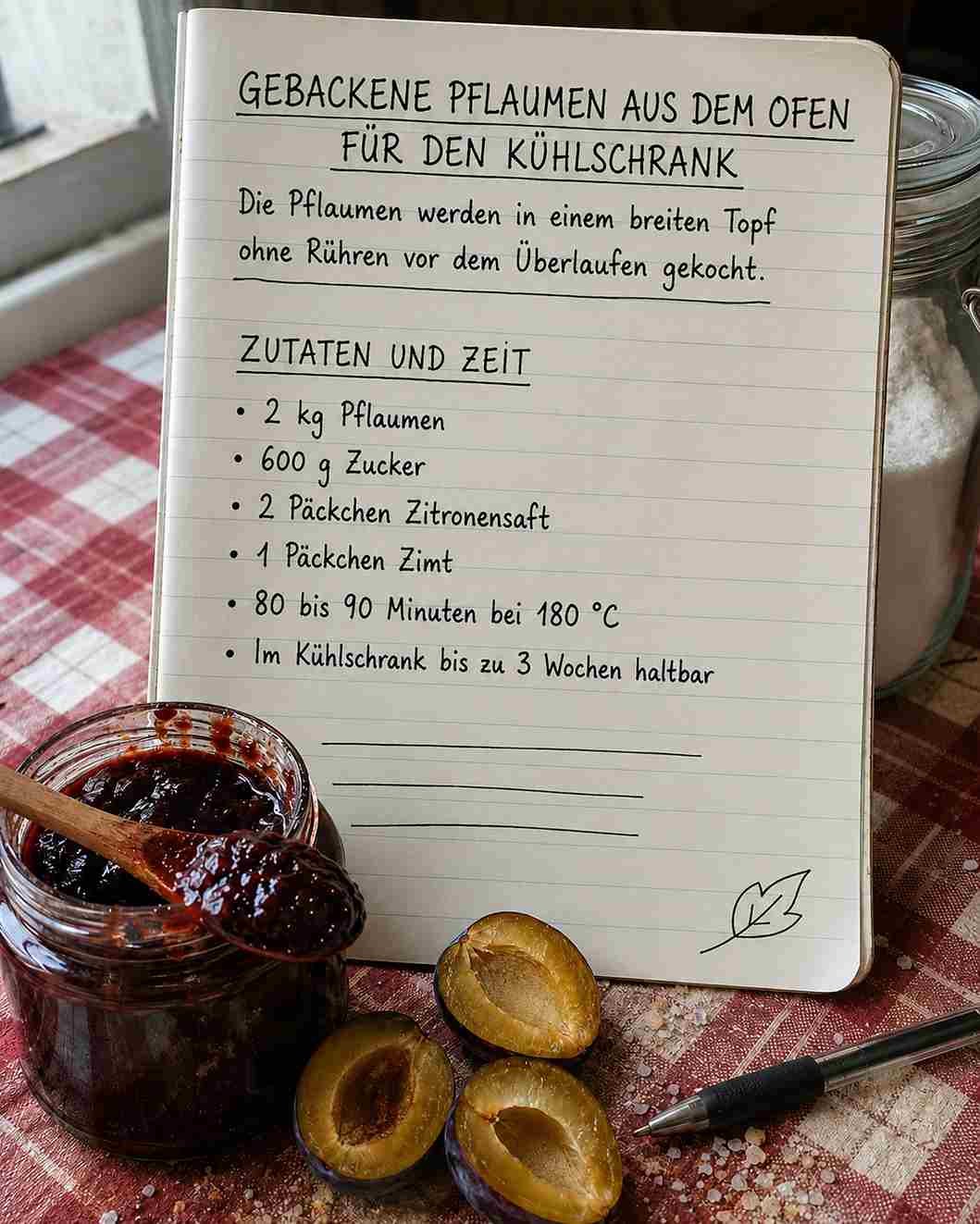 🍑 Gebackener Pflaumenmus für den Kühlschrank