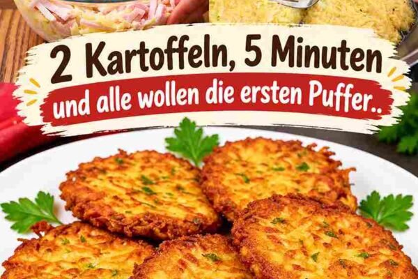 2 Kartoffeln, 5 Minuten und alle wollen die ersten Puffer