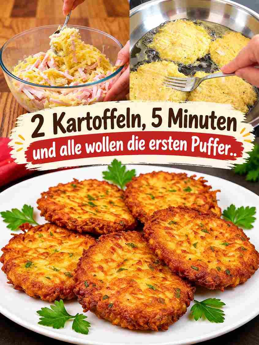 2 Kartoffeln, 5 Minuten und alle wollen die ersten Puffer