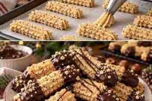 Haselnuss-Spritzgebäck mit dunkler Schokolade 🌰🍫